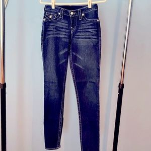 True Religion Legging Jeans with flap pockets.